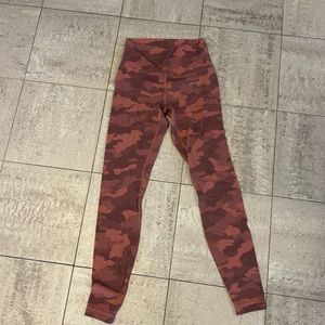 Lululemon Rose Blush Pink Camouflage Align Workout Pants - Sz 6